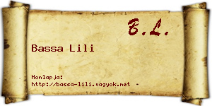 Bassa Lili névjegykártya